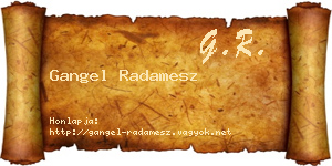 Gangel Radamesz névjegykártya